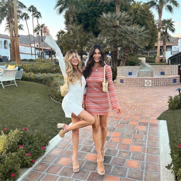 L*SPACE Waloma Shimmer Striped Cover-Up Mini Dress Anthropologie Boho Large - Picture 8 of 16